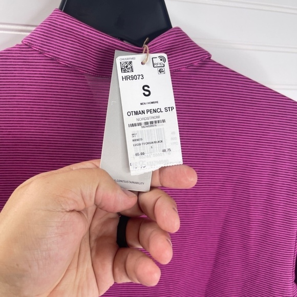 NWT adidas Men's Ottoman Stripe Golf Polo Shirt Small - Picture 5 of 9